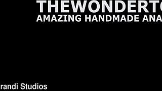 Ria sunn testing the handmade balldog size l with additional anal fisting twt383 blonde toys gaping asshole orgasm