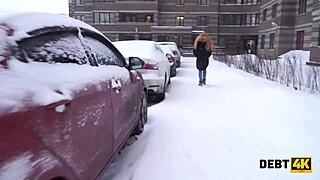 Hey, this debt collector really enjoys the tender mouth and shaved pussy of that adorable redhead debtor