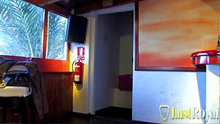 busty babe spreads legs wide for cowgirl riding and doggystyle pounding with hard cock