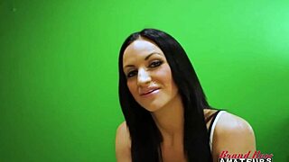 Hey, watch horny brunette cutie Carmen suck dick then get her shaved pussy and ass fucked hard! 😈🍑