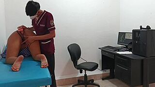 Horny 18 year old teen gets her pussy fucked by perverted doctor in hospital setting