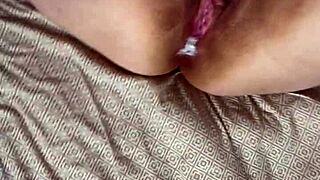 The chubby milf stepmom offered raw bareback action in POV, ending with a deep creampie inside her shaved pussy