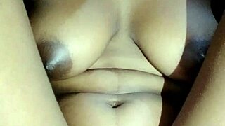 panties stay on while cute girl shows off beautiful tits in scene