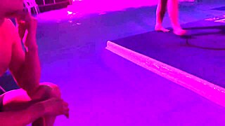 Night pool goddess arrives with unavoidable erection vibe