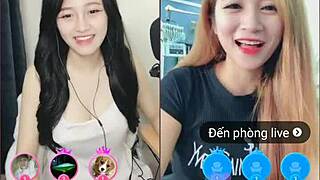 Two Cute Girls in Livestream Uplive Session