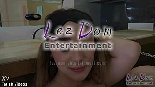 Bound little 18+ slut reaches screaming orgasm under intense lezdom domination climax.