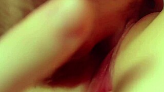 Hot amateur pussy licking closeup with wet lips and muff diving action