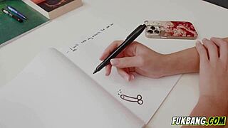 student teacher learns anal techniques at home