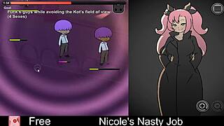 Nicole handles nasty job tasks in erotic interactive game with wild challenges