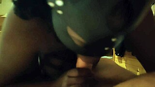 Black wife sucking my dick sloppy in the hotel room until cum covers her 😈