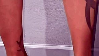 that cute little 18+ girl teases in heels and pantyhose so playfully