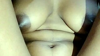 panties stay on while cute girl shows off beautiful tits in scene