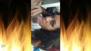 Curly Brazilian housewife in fishnets feels intense passion during bitching with photographer