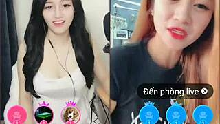 Two Cute Girls in Livestream Uplive Session