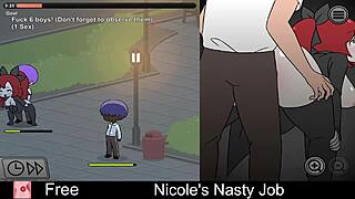 Nicole handles nasty job tasks in erotic interactive game with wild challenges