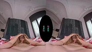 Vrhush Petite Blonde Kinuski Rides Shaved Pussy on Big Cock in Hardcore Missionary Cowgirl Pov Sex