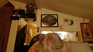 Beautiful mature dawnskye starts the early morning with passionate toy riding and kissing.