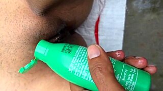 Village girl enjoys outdoor intimacy with her boyfriend in the countryside.