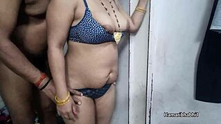 indian desi bhabhi with big boobs and ass gets fucked hardcore in red saree