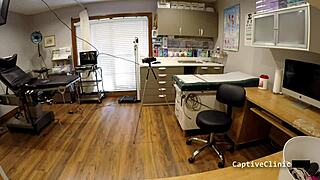 in the remote interrogation center, nurse stefania mafra handles the patient with gloves and handcuffs