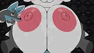 female cinderace - beatbanger with banging big tits blowjob boobs bunny cum game titty fuck sexy 😏