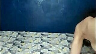 Angel hides in college dorm masturbating wildly until intense creampie anal pounding in doggystyle