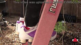 just walking around in my sneakers for some outdoor foot fetish fun