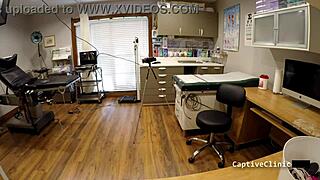 in the remote interrogation center, nurse stefania mafra handles the patient with gloves and handcuffs