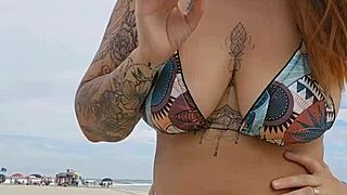 Wearing Panties on Beach to Attract Married Guys for Hot USA Flashing Fuck
