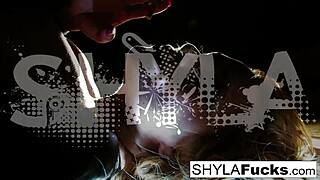 Shyla Stylez blonde big tits smoking fetish solo