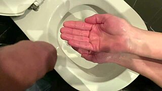 Ever Thought Of Keeping His Cock Steady During Pee Time Like This European Milf In Fetish Toilet Play?