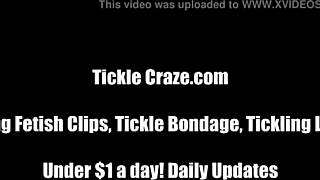 Blonde princess feels joy while tied up and tickled