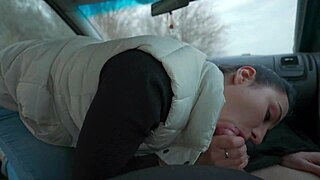 Will This Cute Brunette Teen Girlfriend Suck and Ride My Cock in Her Car for a Quick Outdoor POV Thrill?