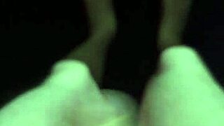 Amateurs exposed their big cocks outside at night in a public setting.