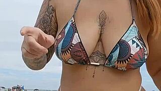 Wearing Panties on Beach to Attract Married Guys for Hot USA Flashing Fuck