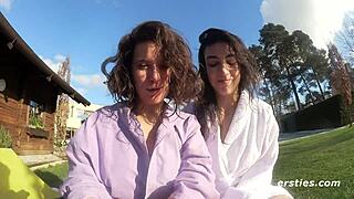 i love watching hairy amateur babes fingering and licking each other to orgasm in the shower