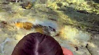 Blonde babe gives the best blowjob to a stranger on the beach. Cum covers her face and tits in this pov clip.