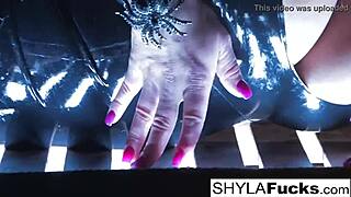 Shyla Stylez blonde big tits smoking fetish solo