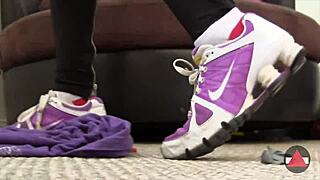 just walking around in my sneakers for some outdoor foot fetish fun