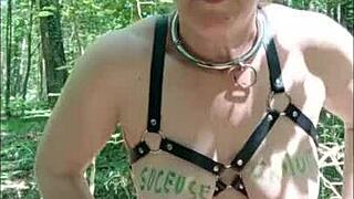 Why not take this slave F for dogging, uro, and pipe in the forest?