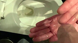 Ever Thought Of Keeping His Cock Steady During Pee Time Like This European Milf In Fetish Toilet Play?