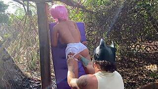 Blonde sex toy gets her ass fucked again in amateur anal action