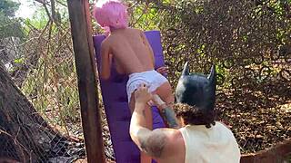 Blonde sex toy gets her ass fucked again in amateur anal action