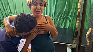 Day before step sister's wedding, step brother fucked her hard! He tore her pussy with big black cock in doggystyle.