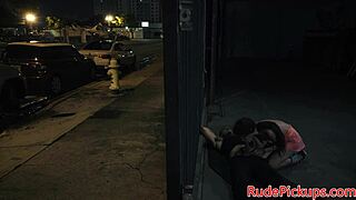 Petite teen with glasses sucks and rides outdoors