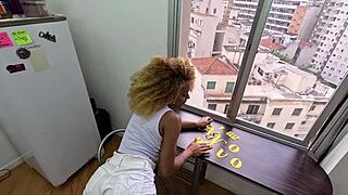 Can you handle Rebeca Villar's delicious Brazilian mulata ass in raw anal without a condom on New Year's Eve?