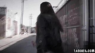 Tabooer com shows Evelyn Claire licking Gia Derza's pussy to help her off the street