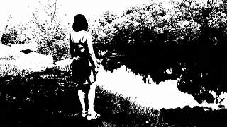 Sweet beautiful cute sexy girl Assol stars in this music erotic video clip with solo flashing in dress and panties outdoors.