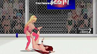 princess of the ring 2 features paris battling ember in a fierce street catfight wrestling match