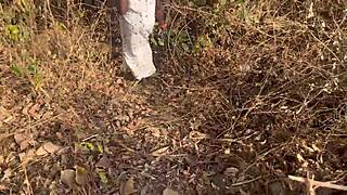 outside fucking this shy village girl with big ass in doggystyle sideways